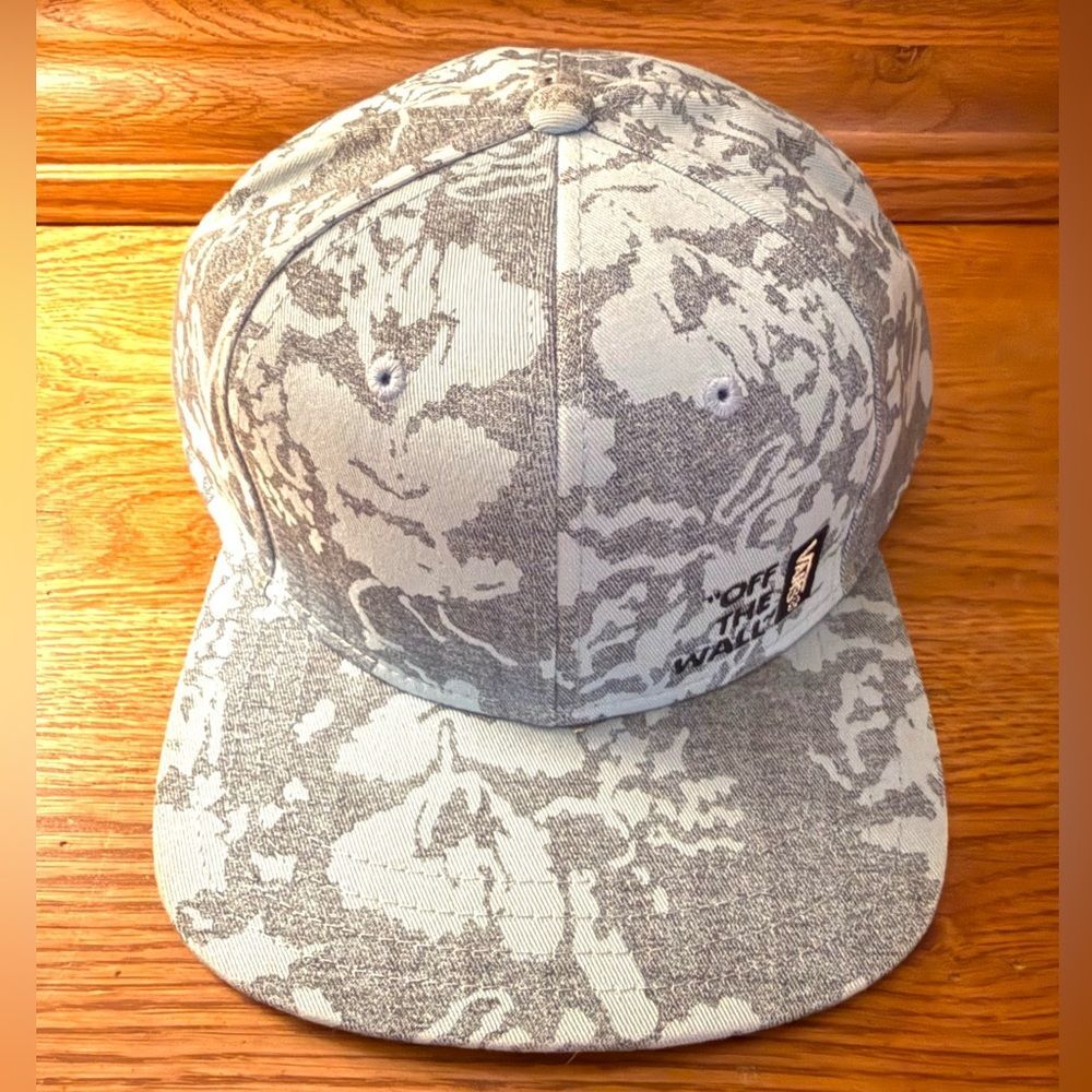 Vans Baby Blue and Grey Patterned SnapBack Cap